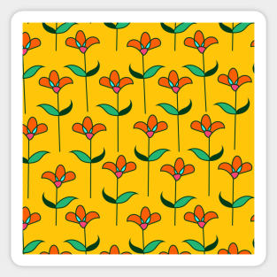 Yellow Floral Pattern Sticker